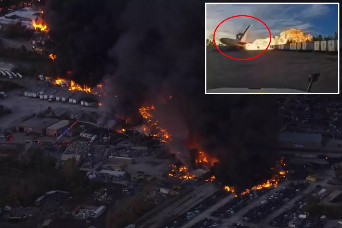 ABD\'yi ayağa kaldıran kaza kamerada! Kargo uçağı bomba gibi patladı