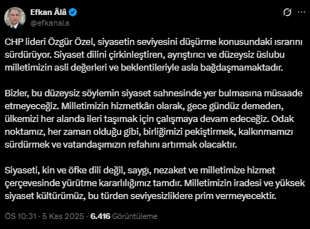 AK Parti Sözcüsü Çelik'ten Özgür Özel'e sert tepki: En net karşılığı vereceğiz AK Parti Sözcüsü Çelik'ten Özgür Özel'e sert tepki: En net karşılığı vereceğiz
