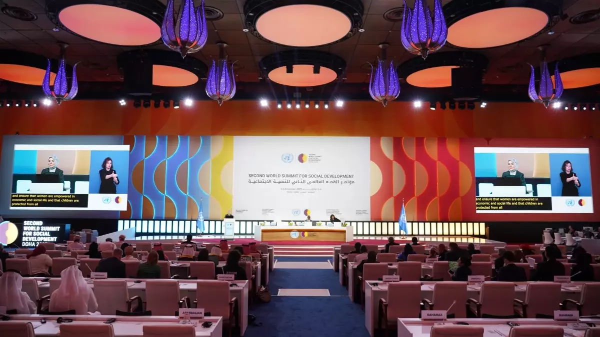 Bakan Göktaş, 2\'nci Dünya Sosyal Kalkınma Zirvesi genel kuruluna hitap etti