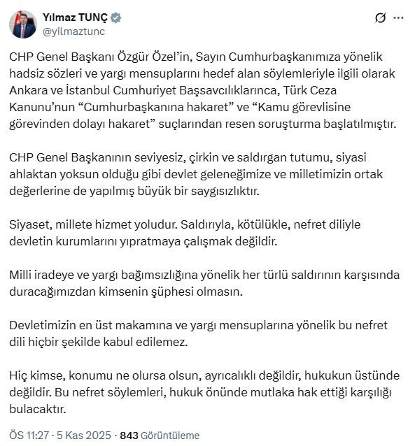 Erdoğan'la ilgili sözleri nedeniyle CHP lideri Özel'e bir soruşturma daha Erdoğan'la ilgili sözleri nedeniyle CHP lideri Özel'e bir soruşturma daha