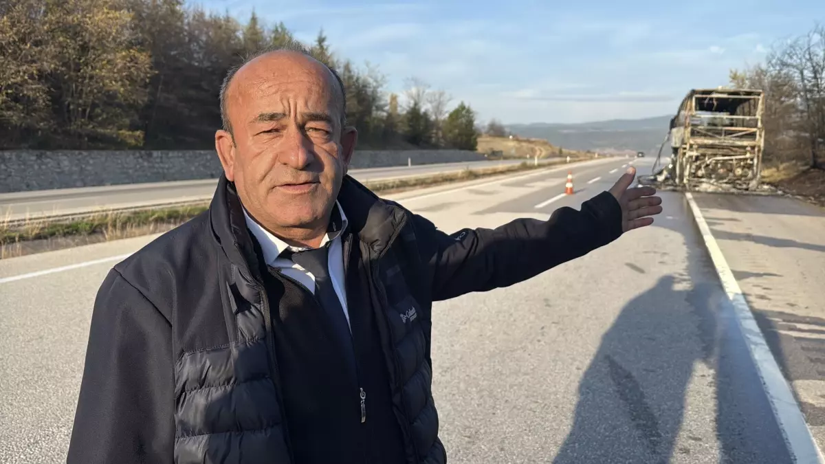 Eskipazar\'da Otobüs Yangını