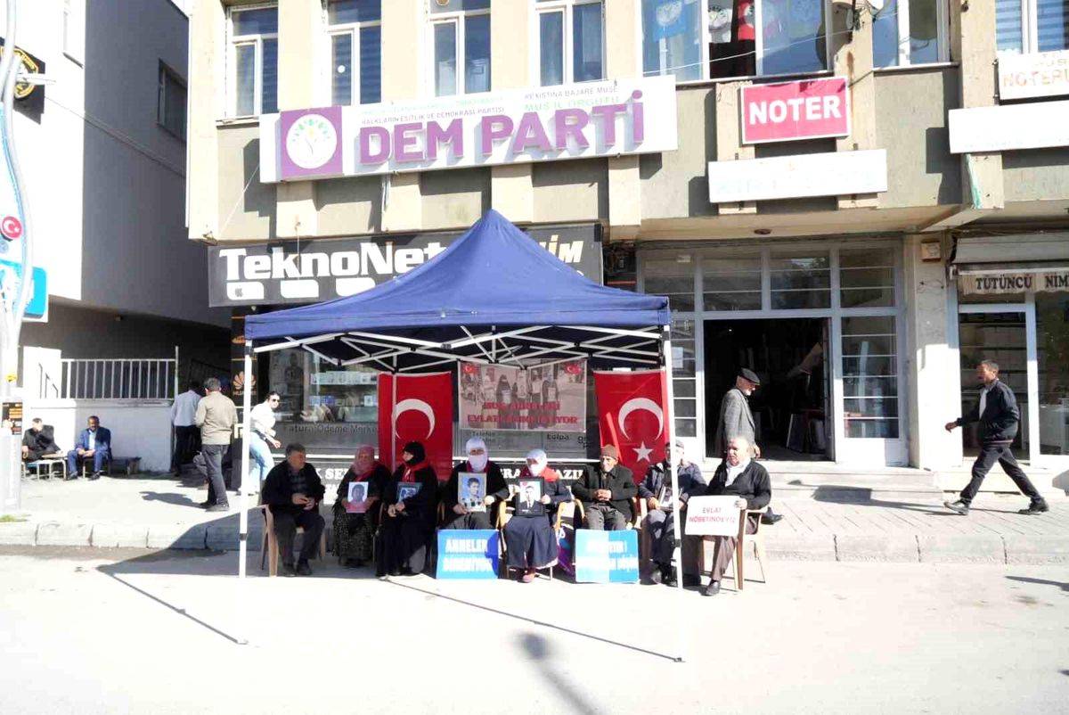 Muş\'ta Evlat Nöbeti Devam Ediyor