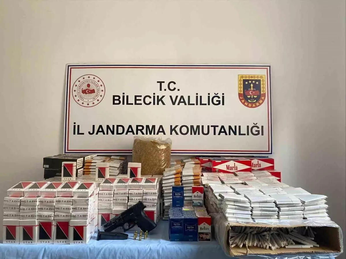 Osmaneli\'nde Jandarma Baskını: Silah ve Kaçak Tütün Ele Geçirildi