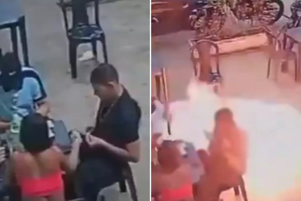 Kibriti yere attı, ortalık cehenneme döndü! Dehşet anları kamerada