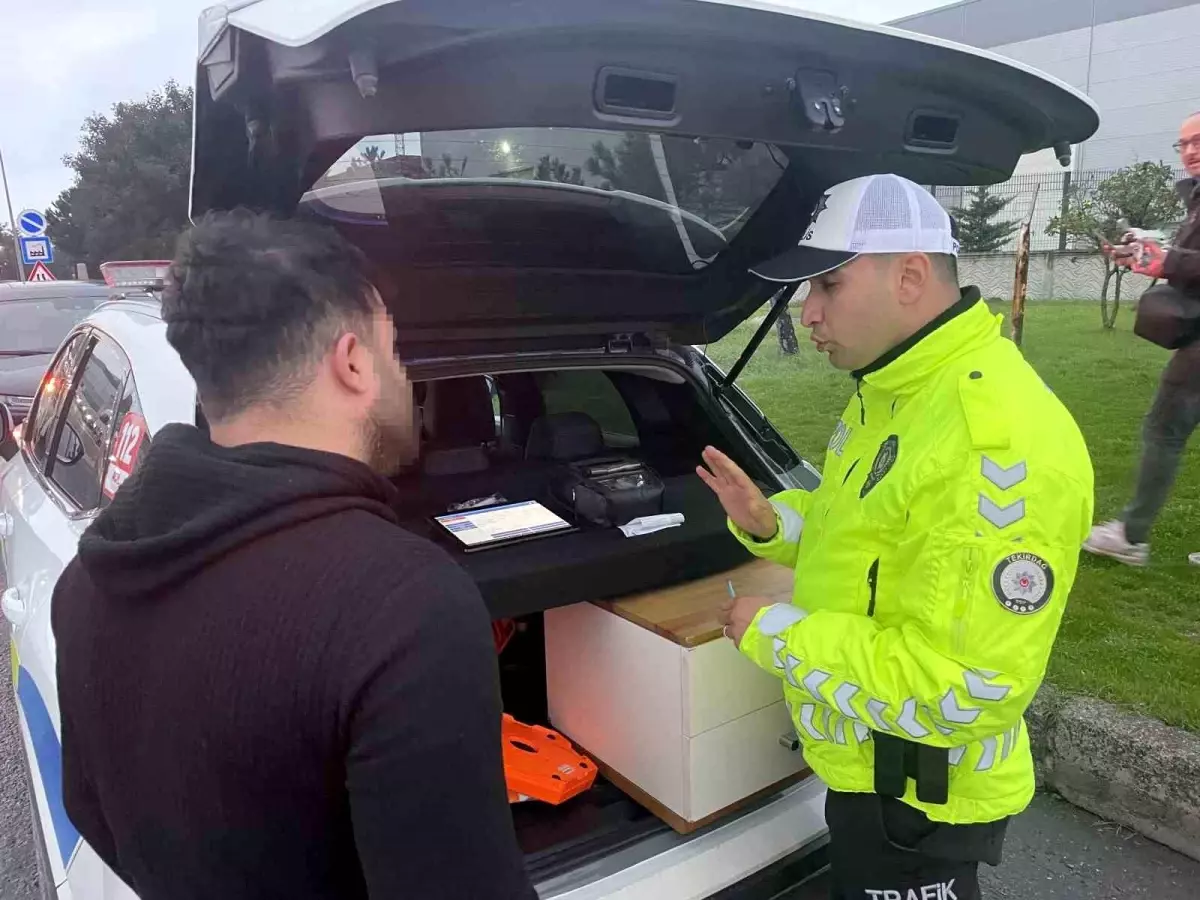 Kapaklı\'da Emniyet Şeridi Denetimi