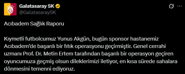 Haftalarca yok! Galatasaray'ın yıldızı bıçak altına yattı Haftalarca yok! Galatasaray'ın yıldızı bıçak altına yattı