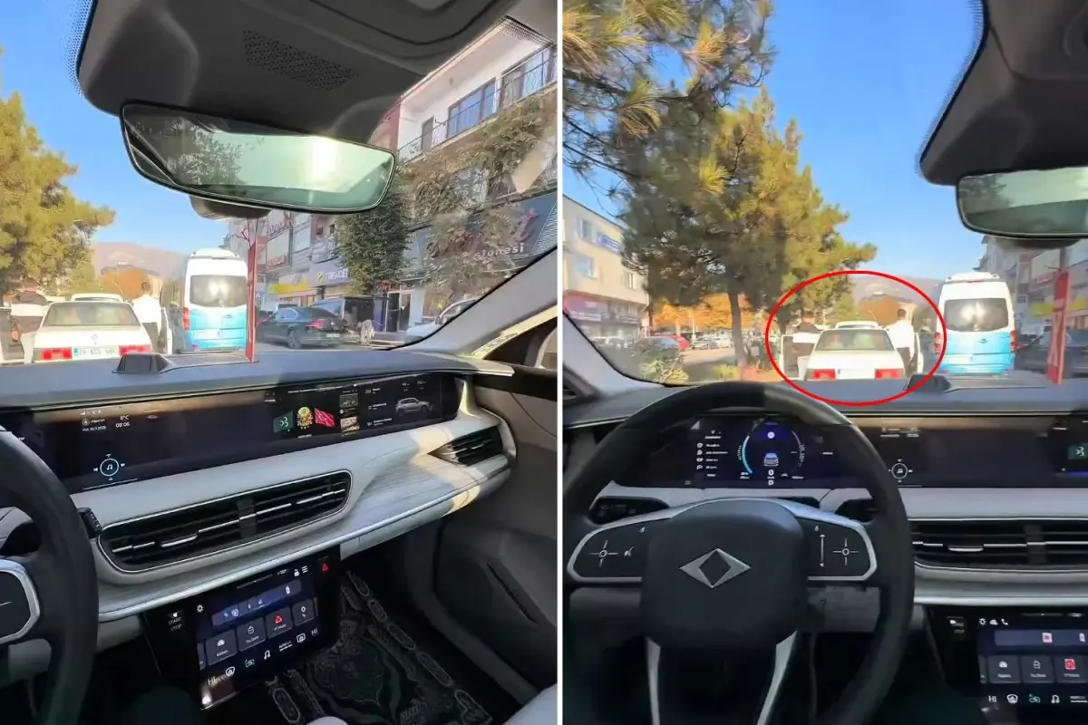 Saat 9\'u 5 geçe TOGG marka aracından açtığı şarkıya bakın