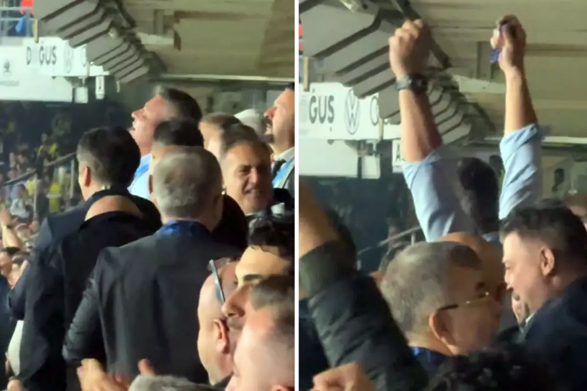 Sadettin Saran\'ın tribünlerle birlikte coştuğu anlar