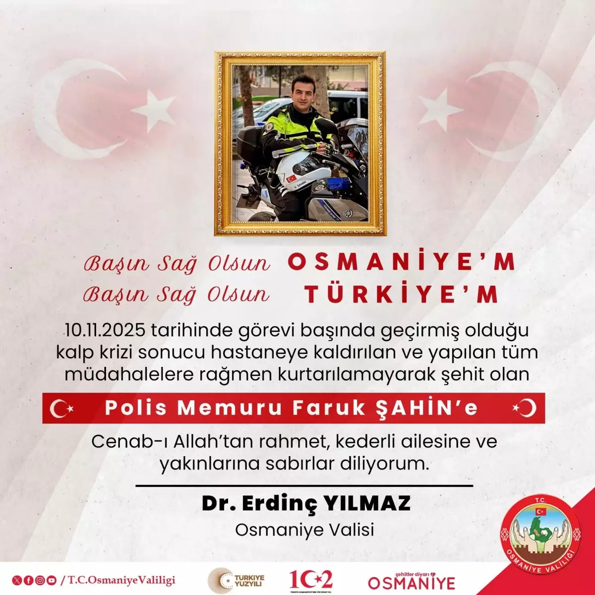 Osmaniye\'de Kalp Krizi Geçiren Polis Şehit Oldu