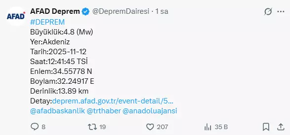 Akdeniz'de art arda 3 korkutan deprem! Naci Görür'den jet açıklama geldi Akdeniz'de art arda 3 korkutan deprem! Naci Görür'den jet açıklama geldi