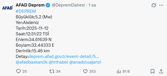 Akdeniz'de art arda 3 korkutan deprem! Naci Görür'den jet açıklama geldi Akdeniz'de art arda 3 korkutan deprem! Naci Görür'den jet açıklama geldi