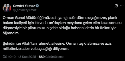 Siyasilerden Hırvatistan'daki uçak kazasında şehit olan pilot için başsağlığı mesajları