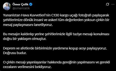 Yunanistan'ın skandal paylaşımına AK Parti'den sert tepki Yunanistan'ın skandal paylaşımına AK Parti'den sert tepki