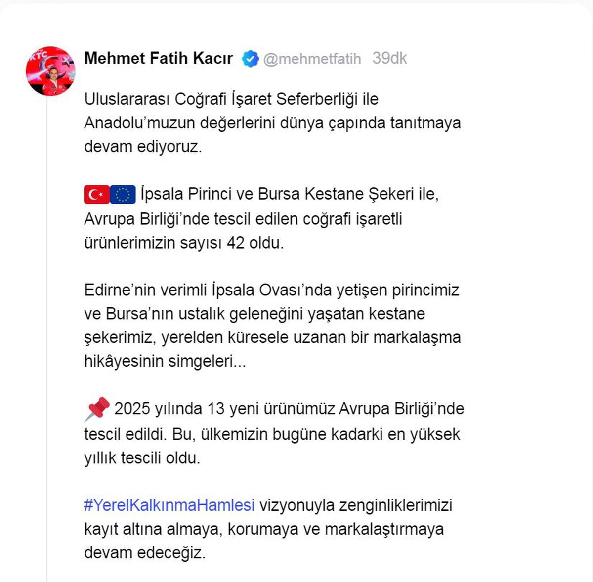 2025\'te 13 Yeni Coğrafi Ürün Tescil Edildi