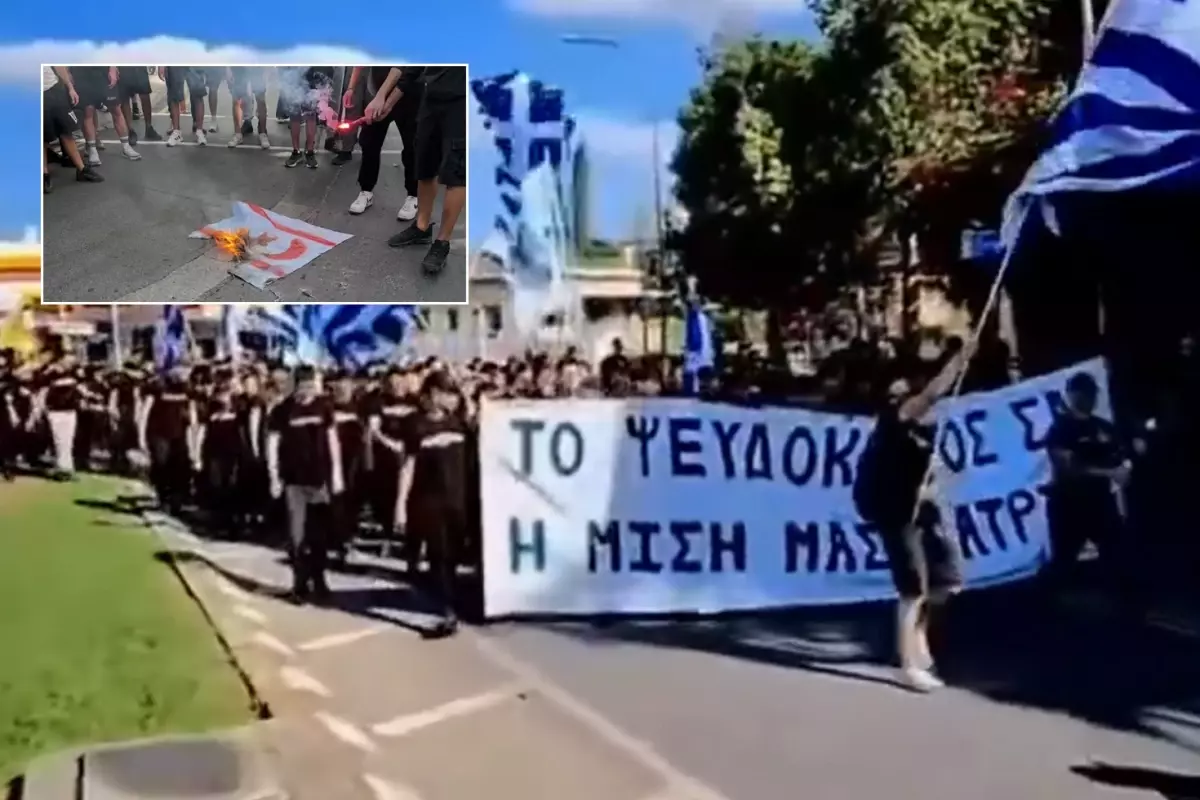 Rumlardan sınırda bayrak yakma provokasyonu! KKTC\'den sert tepki