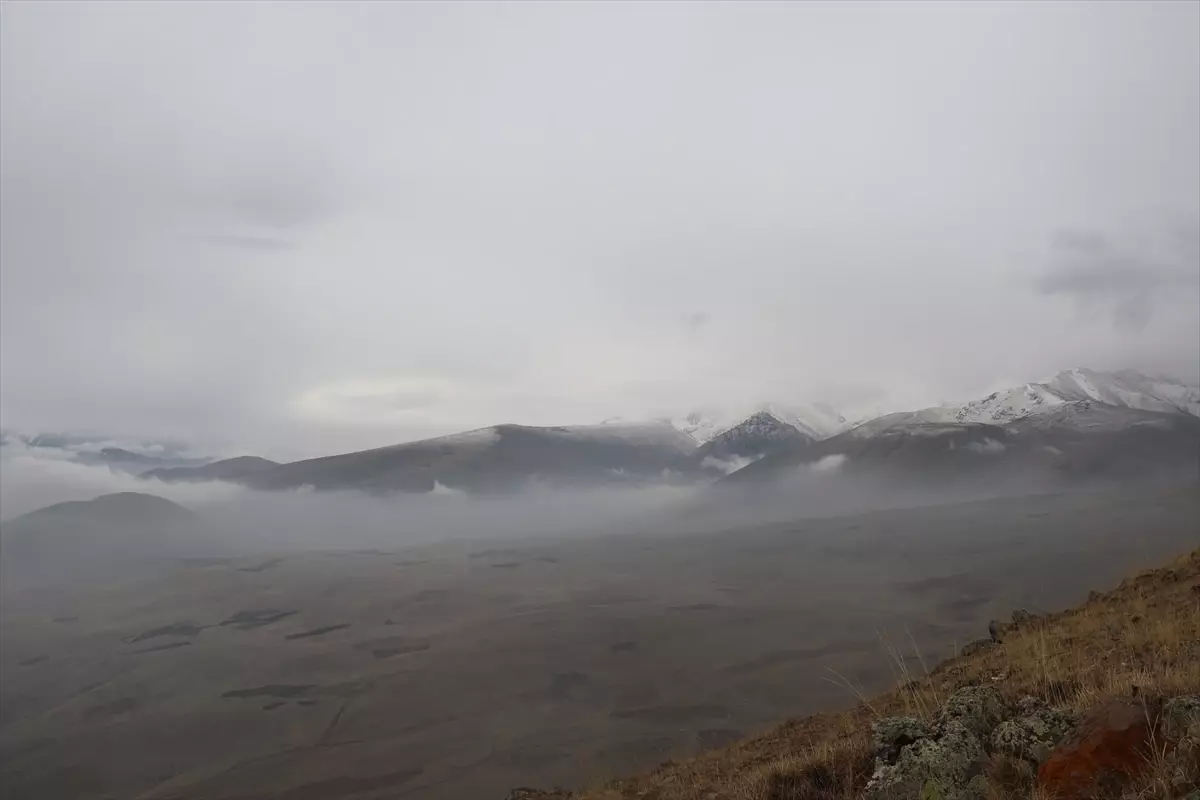 Aras Dağları\'nda Sis ve Kar Güzelliği