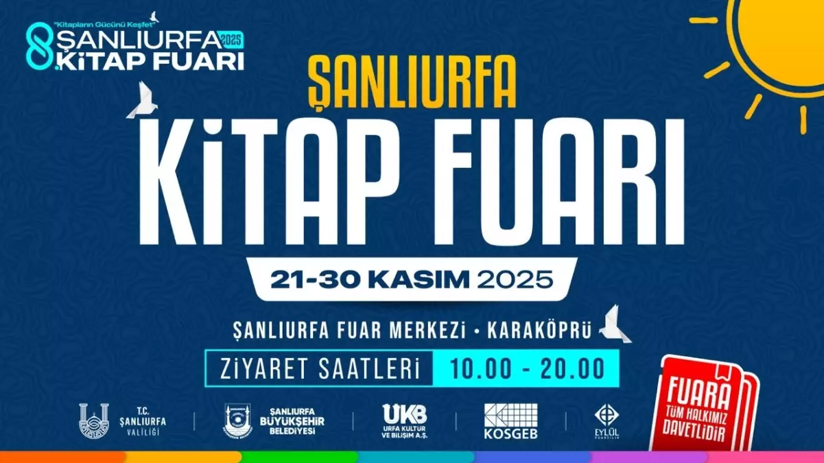 8. ŞANLIURFA KİTAP FUARI 21 KASIM\'DA BAŞLIYOR