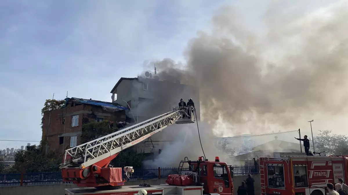 Samsun\'da Depoda Yangın