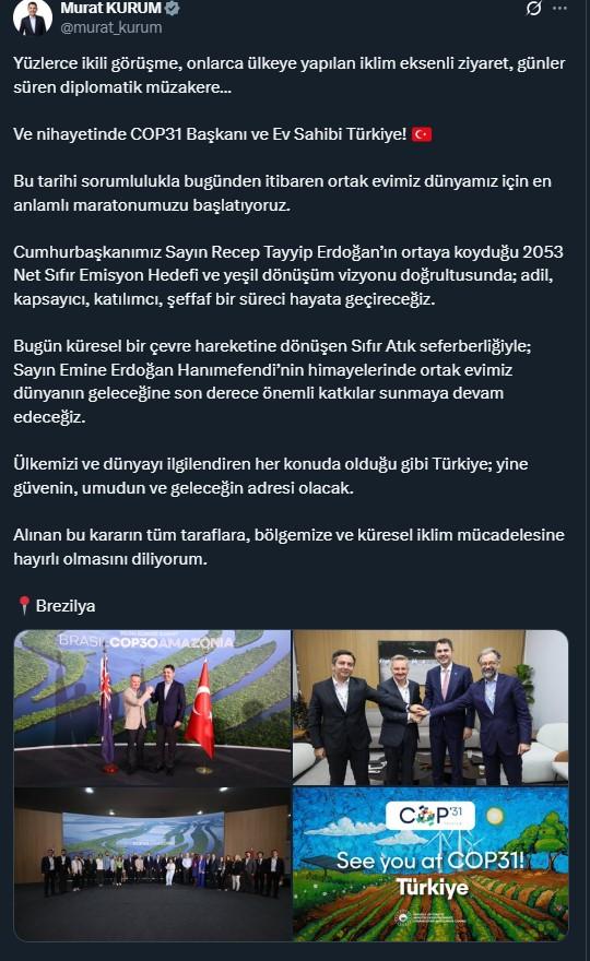 196 ülke lideri iklim zirvesi için Türkiye'ye gelecek