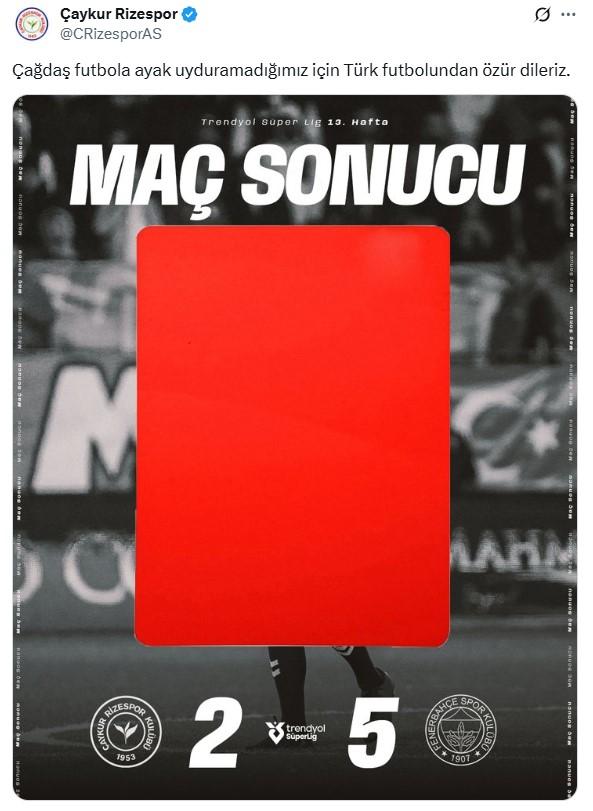 Çaykur Rizespor'dan maç biter bitmez sert tepki Çaykur Rizespor'dan maç biter bitmez sert tepki