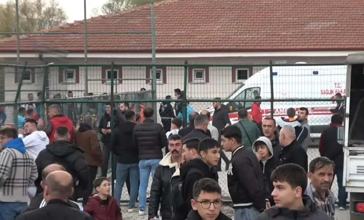 Kütahya\'da Amatör Lig\'de Tehlikeli An