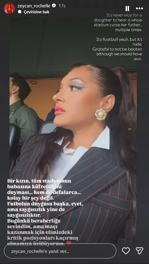 Hem Türkçe hem İngilizce yazdı! Yüksel Yıldırım'ın kızından Beşiktaş taraftarına tepki