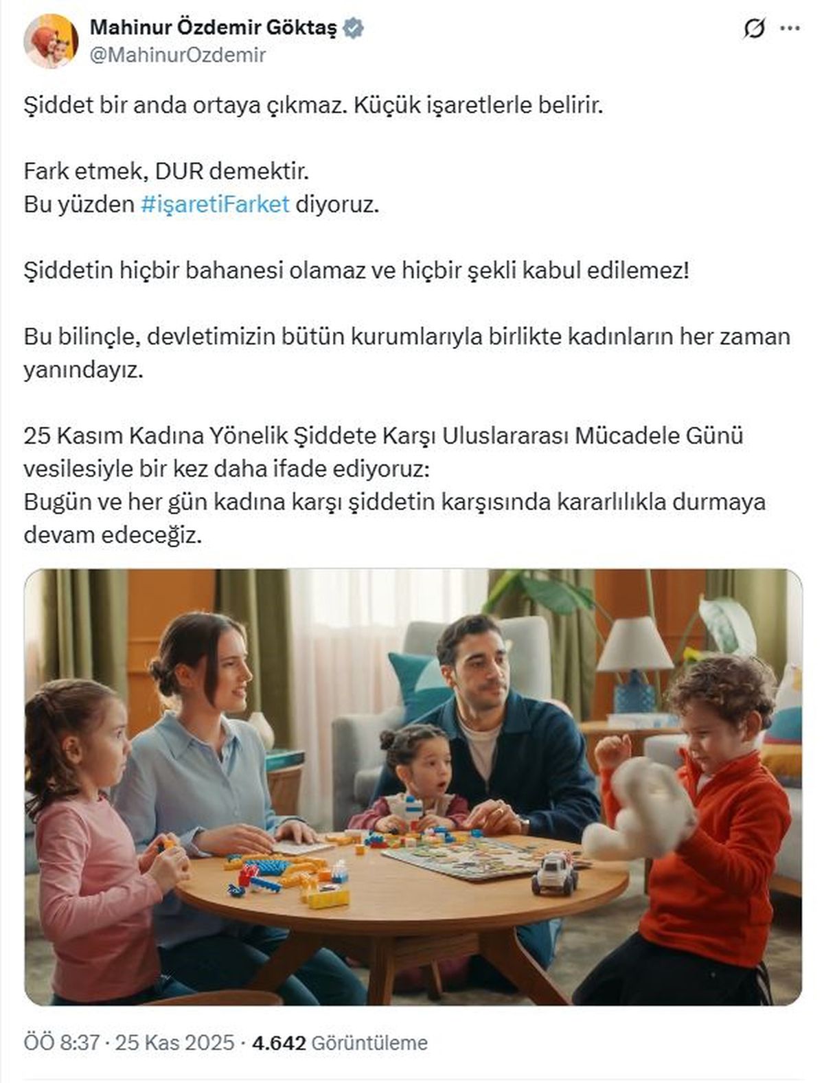 Kadına Şiddete Karşı Kararlılık Vurgusu