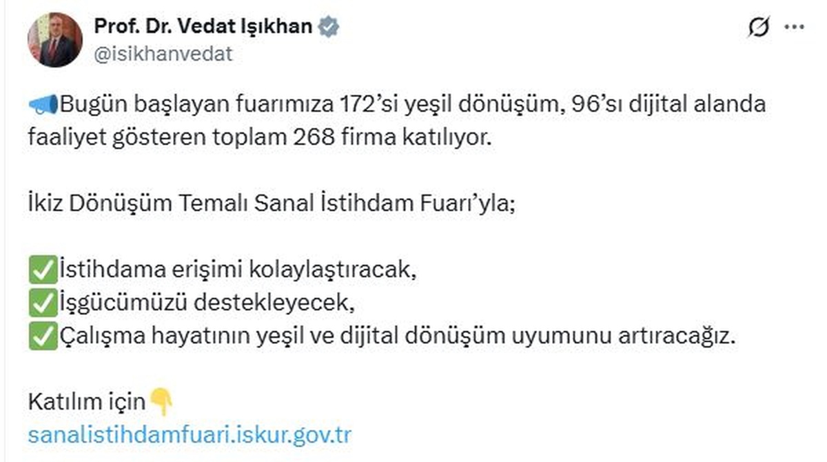Sanal İstihdam Fuarı Başladı