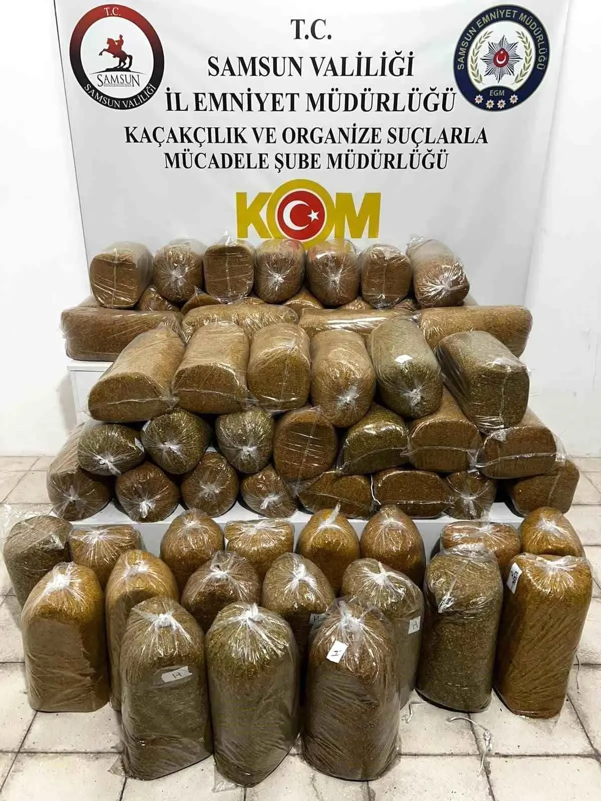 Samsun\'da 290 Kilo Kaçak Tütün Ele Geçirildi