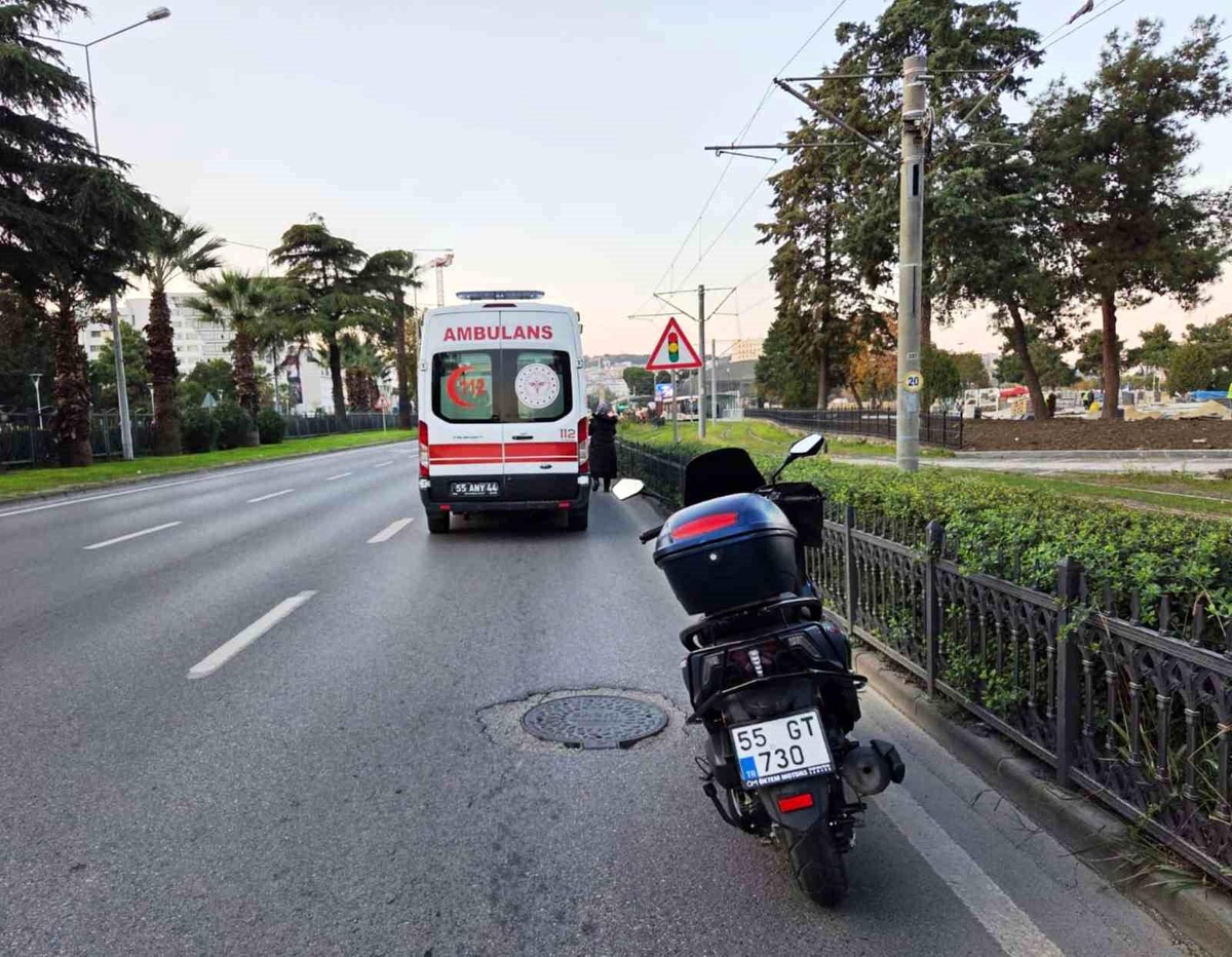 Samsun\'da Kaza: Motosiklet Sürücüsü Yaralandı