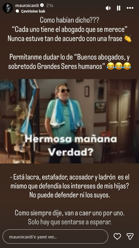 Icardi'den olay paylaşımları: Ahlaksız, dolandırıcı, sapkın ve hırsız Icardi'den olay paylaşımları: Ahlaksız, dolandırıcı, sapkın ve hırsız