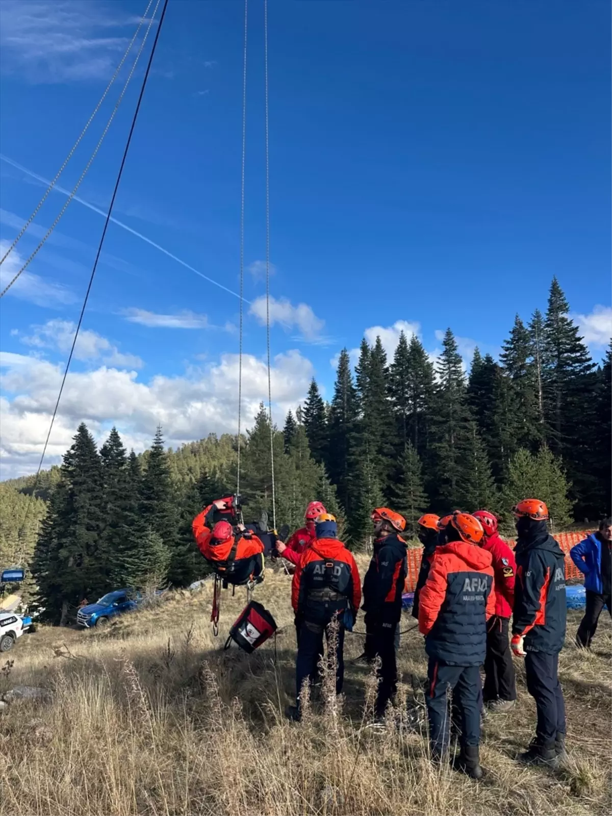 Kartalkaya\'da Teleferik Kurtarma Tatbikatı