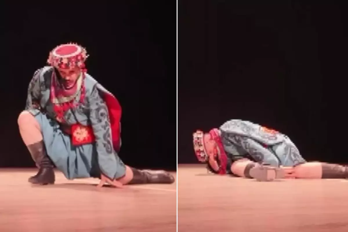Zeybek oynayan dansçı bir anda yere yığıldı