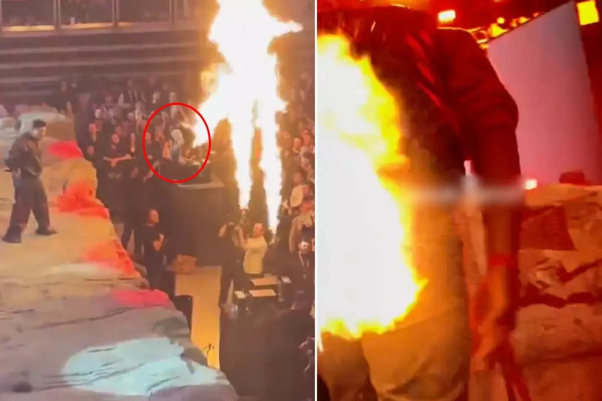 Lvbel C5 konserinde talihsiz kaza! Pantolonu bir anda alev aldı