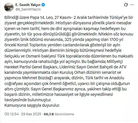 Papa'nın Türkiye ziyareti kriz çıkardı! MHP'nin ardından bir tepki de Destici'den Papa'nın Türkiye ziyareti kriz çıkardı! MHP'nin ardından bir tepki de Destici'den