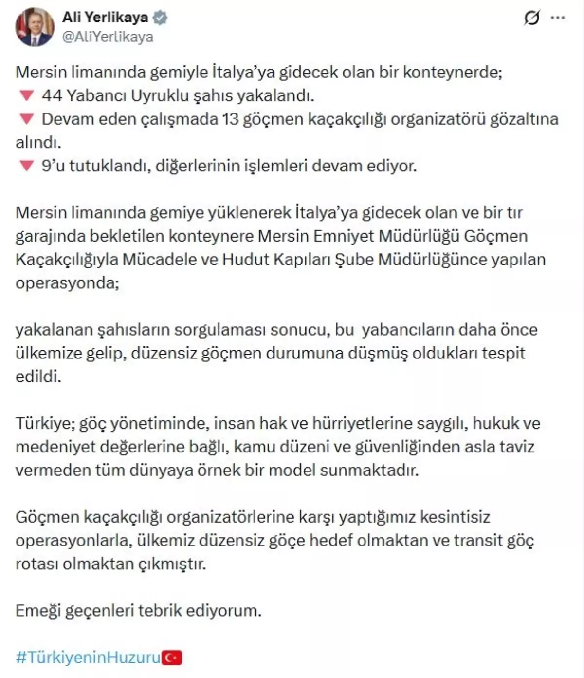 Mersin\'de 44 Düzensiz Göçmen Yakalandı