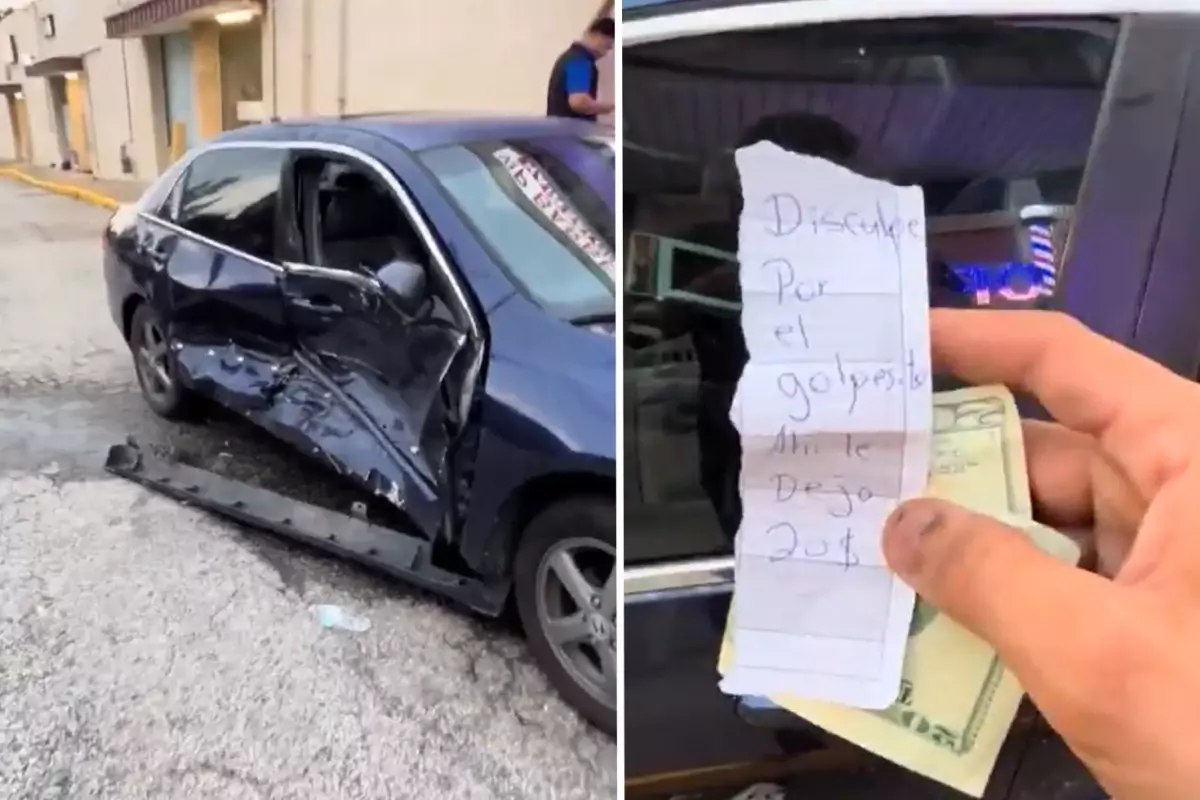 Arabayı hurdaya çevirip, 20 dolar bırakan adamın videosu viral oldu