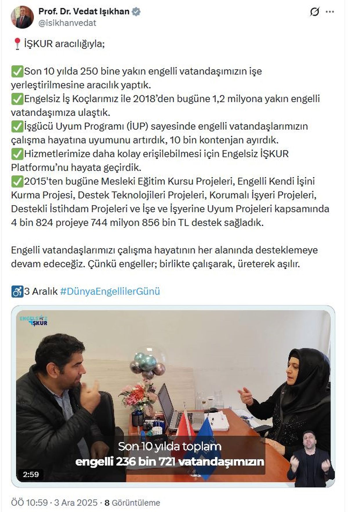 Engelli İstihdamına 250 Bin Destek