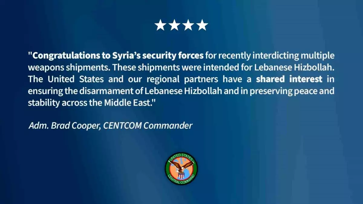 CENTCOM\'dan Suriye Güvenlik Güçlerine Tebrik