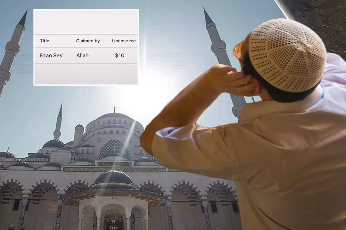 "Allah" isimli kullanıcı ezan sesinin telifini aldı iddiası