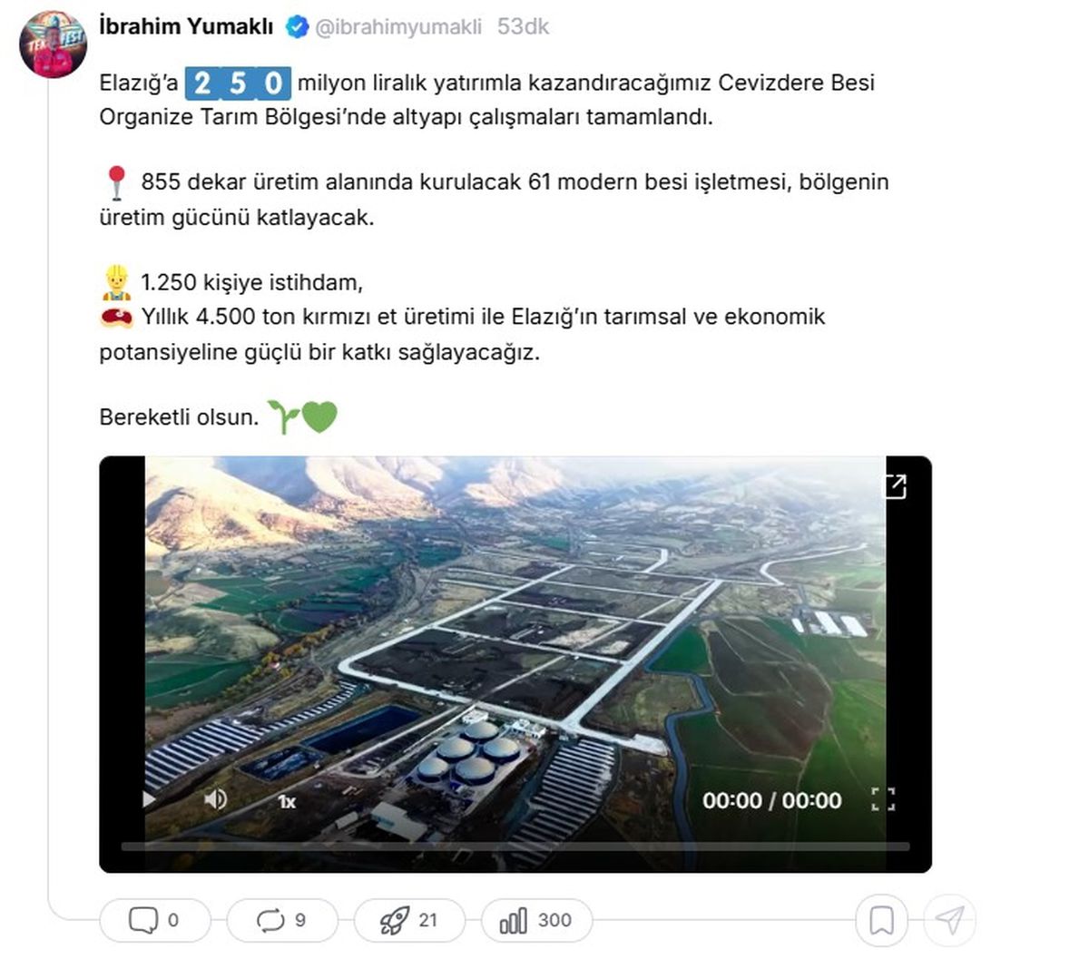 Elazığ\'a 250 Milyonluk Tarım Yatırımı