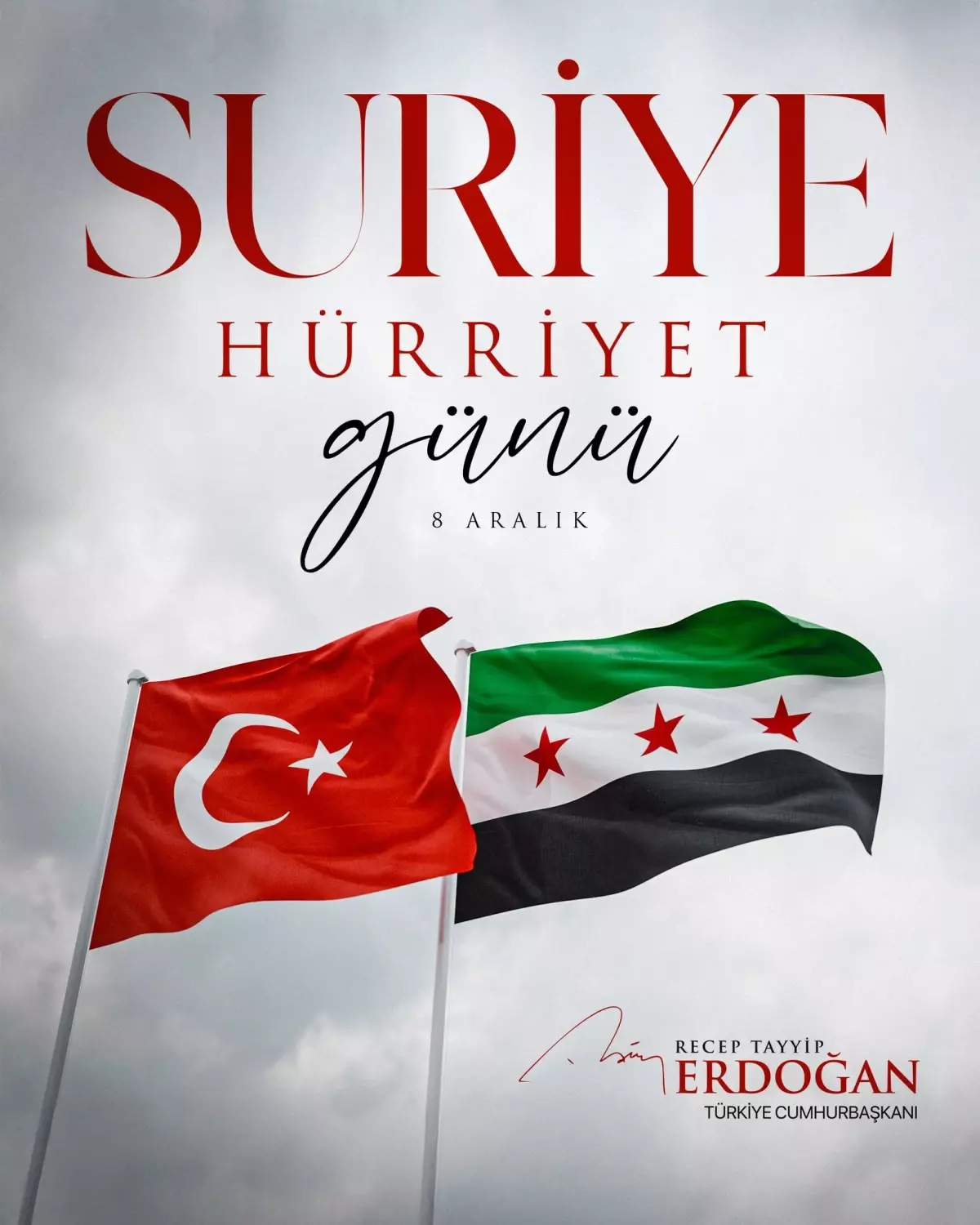 Cumhurbaşkanı Erdoğan\'dan 8 Aralık Devrimi\'nin yıl dönümüne tebrik mesajı