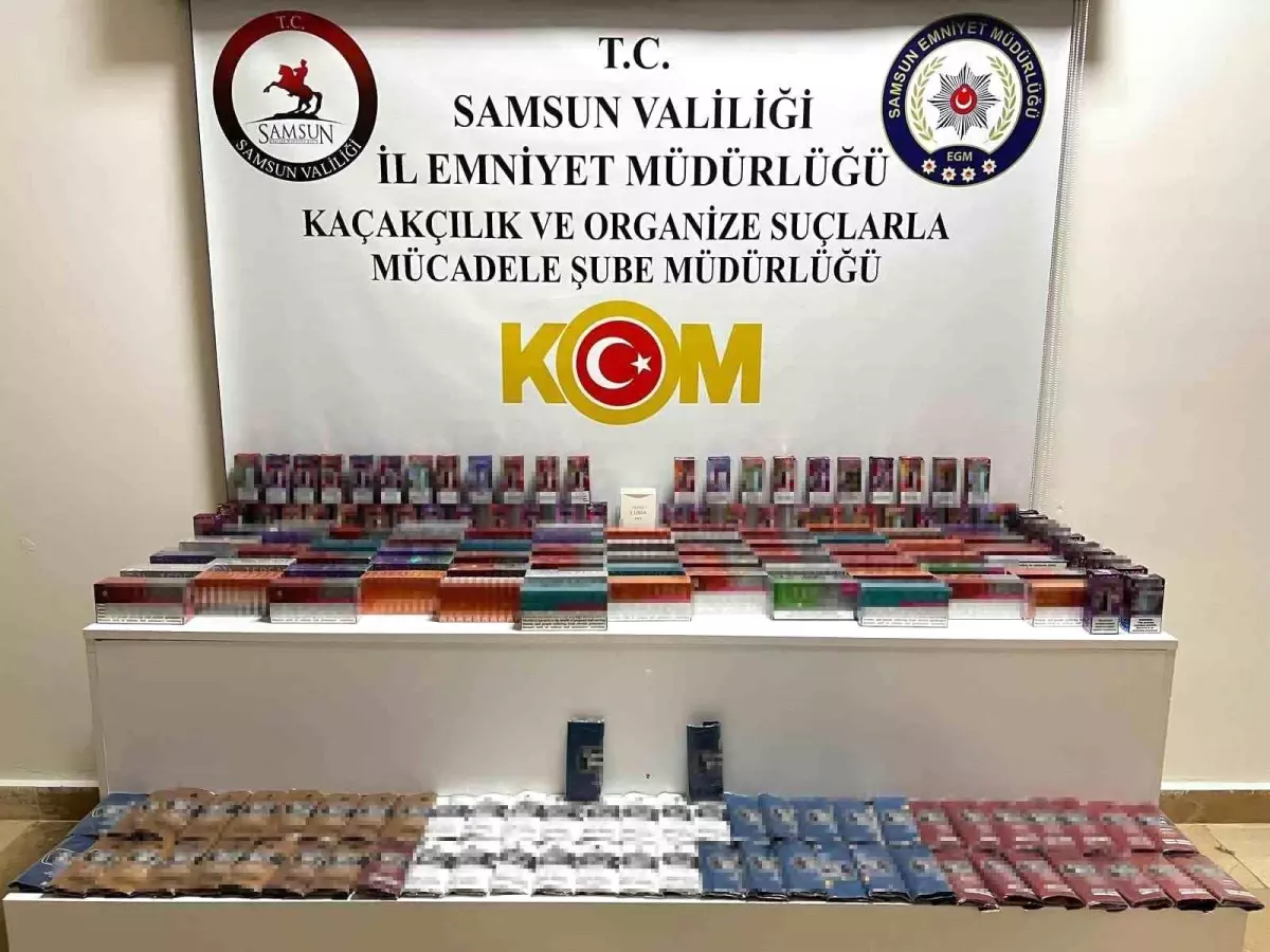 Samsun\'da Gümrük Kaçağı Tütün ve Elektronik Sigara Ele Geçirildi