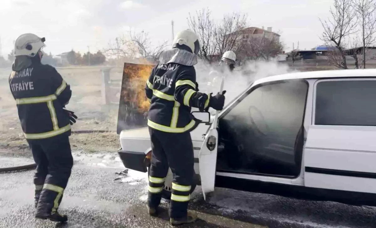 Aksaray\'da Otomobil Yangını