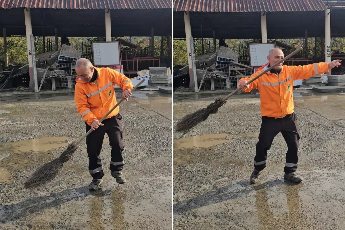 Temizlik görevlisi müzik sesine dayanamıyor: Kendimden geçiyorum