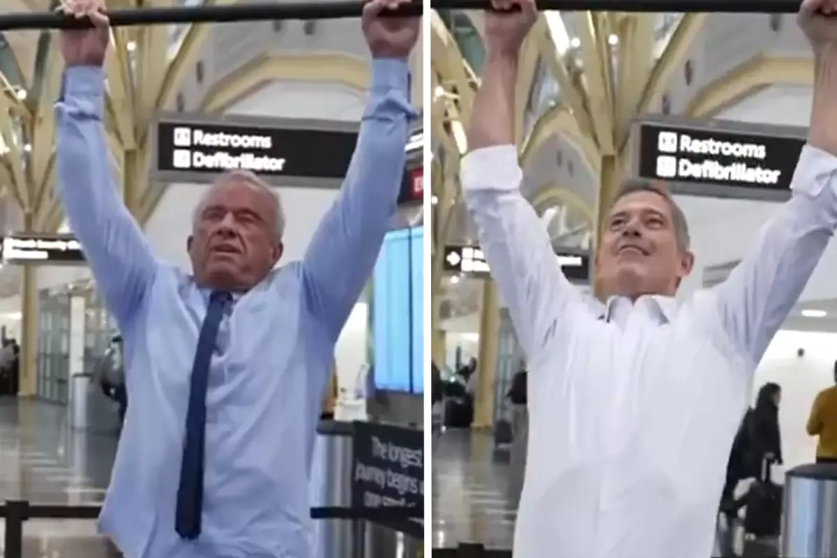 ABD\'li bakanlar havalimanında barfiks yarışına girdi