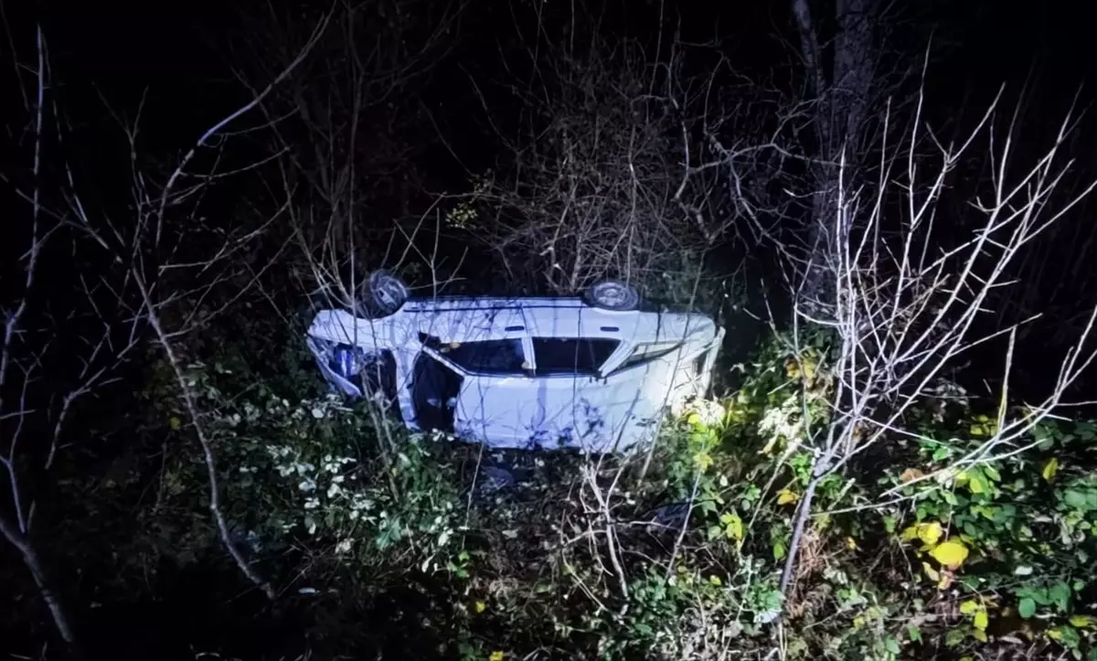 Ardanuç\'ta Otomobil Uçuruma Devrildi