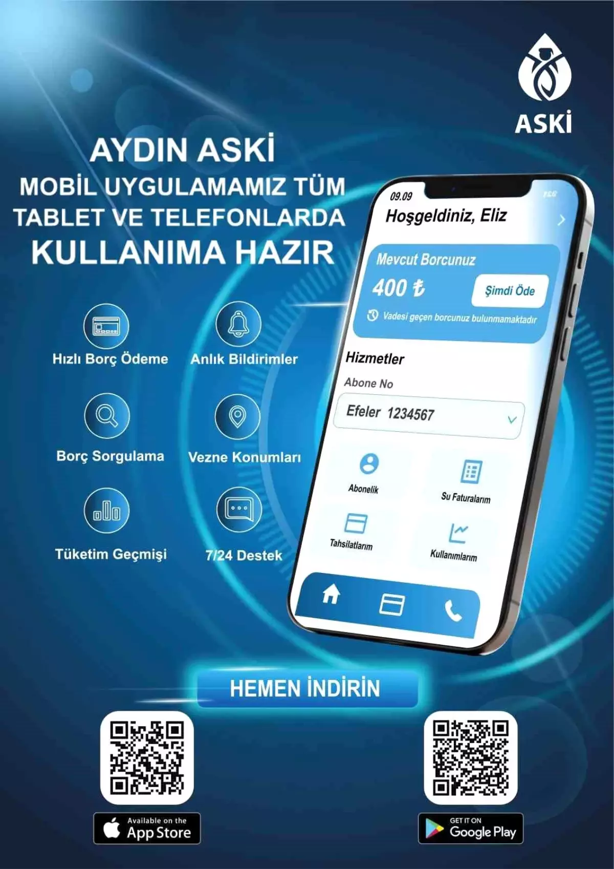 ASKİ Mobil Uygulaması Aydınlıların hizmetinde