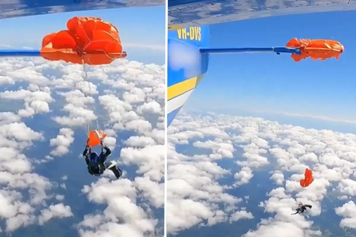 Avustralya\'da nefes kesen olay: Paraşütçünün yedek paraşütü uçağın kuyruğuna takıldı