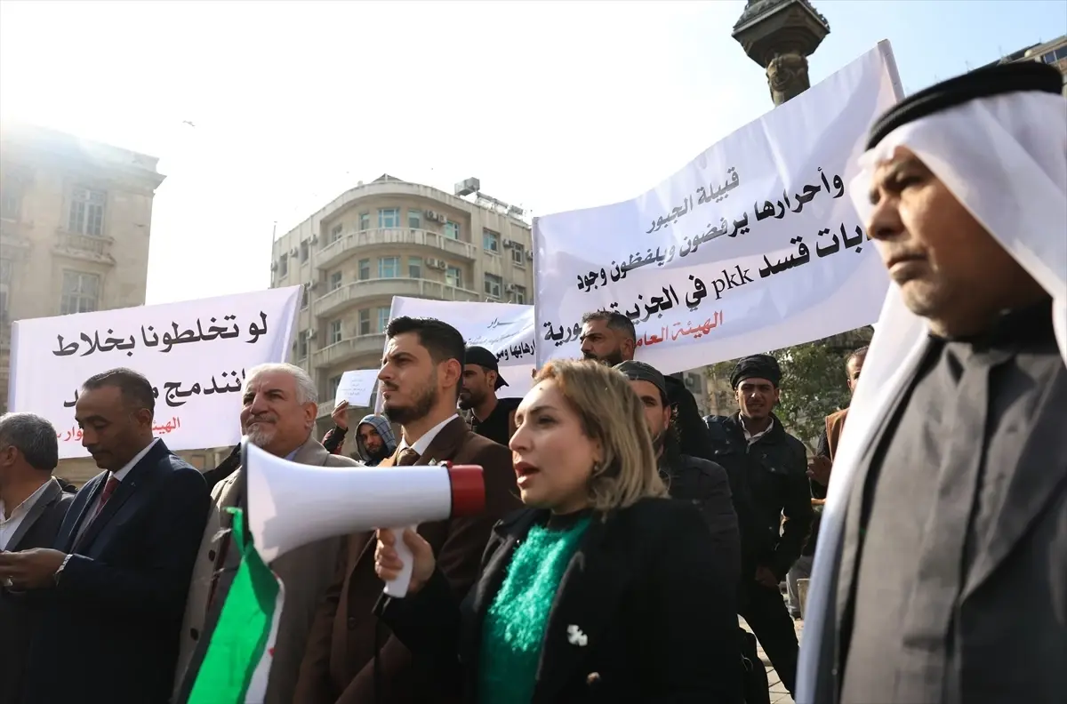 Şam\'da PKK/YPG Protestosu